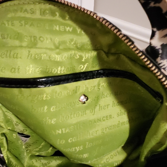 Kate Spade Black and White Nylon Bow Satchel Small 11" X 7" - Picture 11 of 14